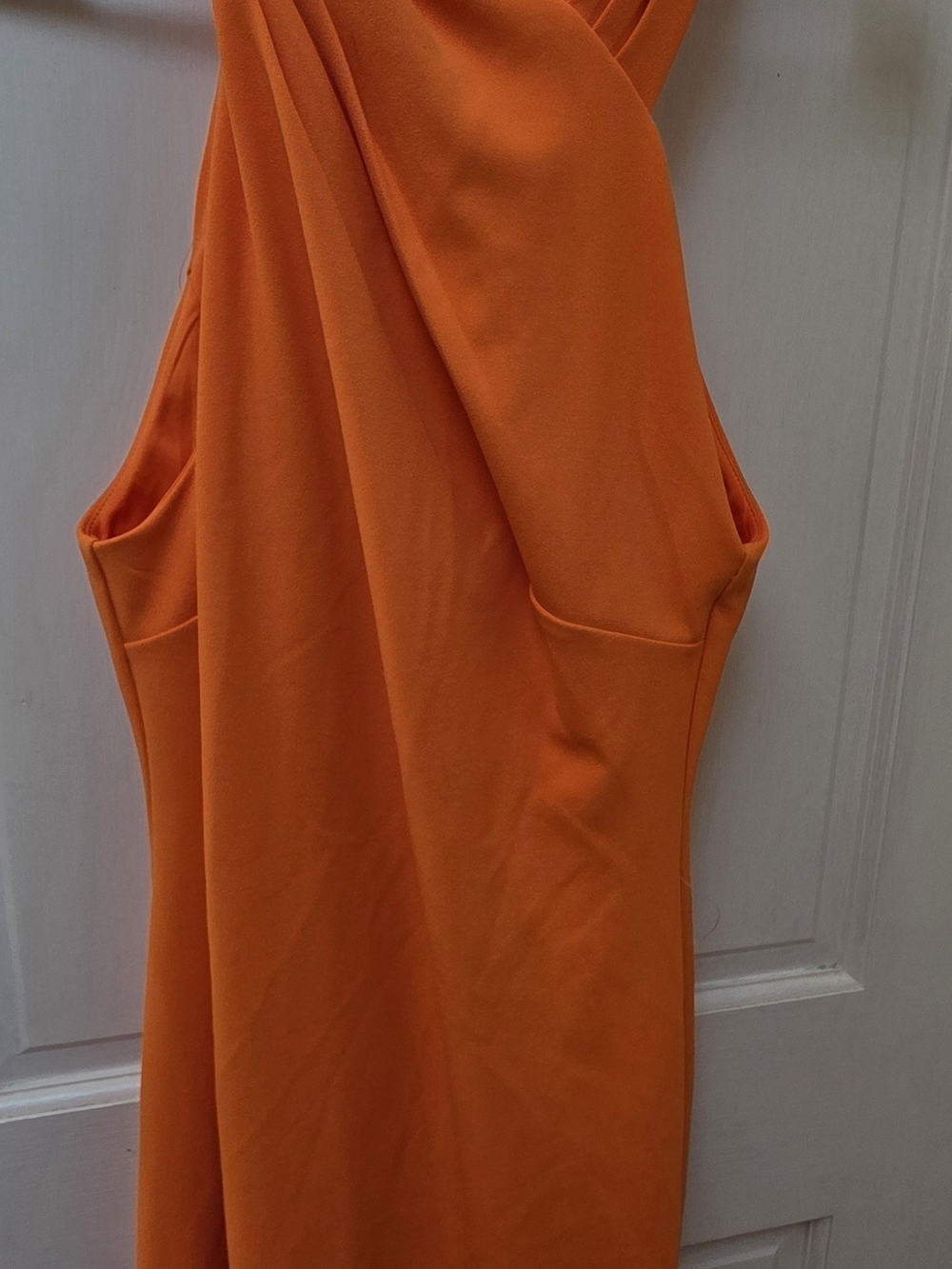 Rachel Orange Sleeveless Wrap-Style Dress